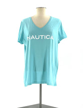 Short Sleeve T-Shirt by Nautica Size Large Baby Blue With Nautica On The Front 100% cotton - TheRealThreads